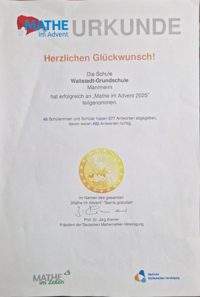 mathe im advent urkunde